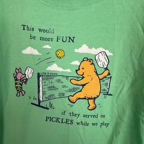 Life is Good Women's Storybook Winnie & Piglet Pickleball Crusher Tee XXXL - Picture 3 of 9